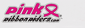 pink ribbon riders dot com written next to the breast cancer ribbon