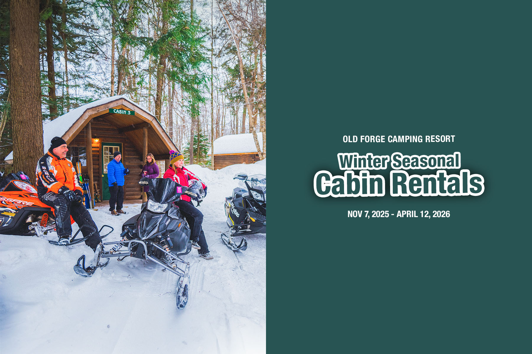 Winter Seasonal Cabin Rentals at OFCR